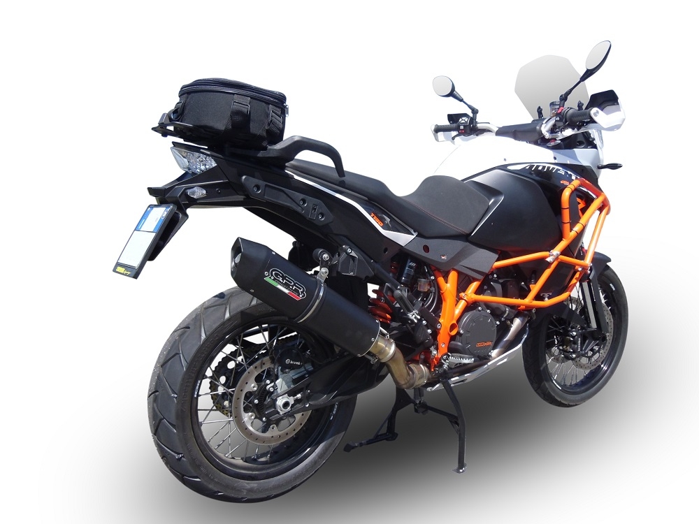 Escape compatível com Ktm LC 8 Super Adventure 1290 - S - R - T 2017-2020, Furore Evo4 Nero, Escape legal, homologado, silenciador com db killer removível e tubo de ligação específico 