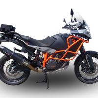 Escape compatível com Ktm LC 8 Super Adventure 1290 - S - R - T 2017-2020, Furore Evo4 Nero, Escape legal, homologado, silenciador com db killer removível e tubo de ligação específico 