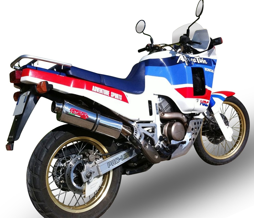 Escape compatível com Honda Africa Twin NXR - XRV 650 Rd03 1988-1989, Trioval, Escape legal, homologado, silenciador com db killer removível e tubo de ligação específico 