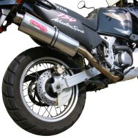 Escape compatível com Honda Africa Twin XRV 750 RD07 1993-2003, Trioval, Escape legal, homologado, silenciador com db killer removível e tubo de ligação específico 