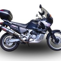 Escape compatível com Honda Africa Twin XRV 750 RD07 1993-2003, Trioval, Escape legal, homologado, silenciador com db killer removível e tubo de ligação específico 