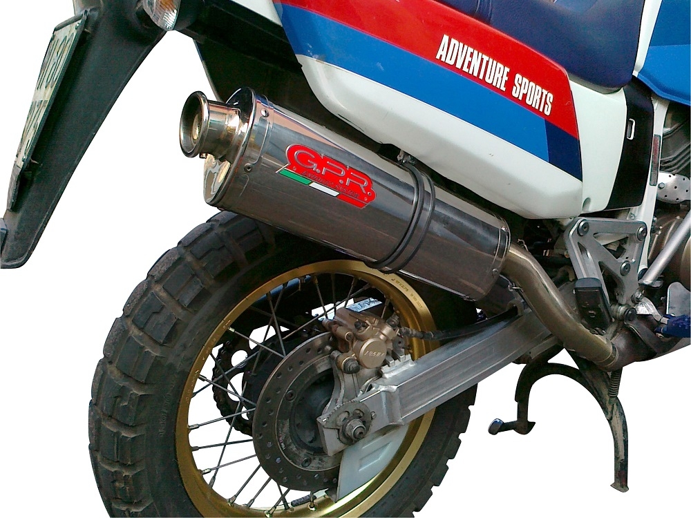 Escape compatível com Honda Africa Twin NXR - XRV 750 Rd04 1990-1992, Trioval, Escape legal, homologado, silenciador com db killer removível e tubo de ligação específico 