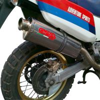 Escape compatível com Honda Africa Twin NXR - XRV 750 Rd04 1990-1992, Trioval, Escape legal, homologado, silenciador com db killer removível e tubo de ligação específico 