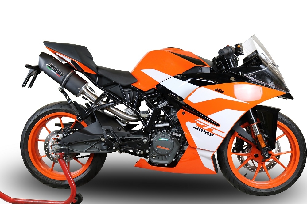 Escape compatível com Ktm Rc 125 2017-2020, Furore Evo4 Nero, Escape legal, homologado, silenciador com catalisador, db killer removível e tubo de ligação específico 