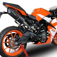 Escape compatível com Ktm Rc 125 2017-2020, Furore Evo4 Nero, Escape legal, homologado, silenciador com catalisador, db killer removível e tubo de ligação específico 