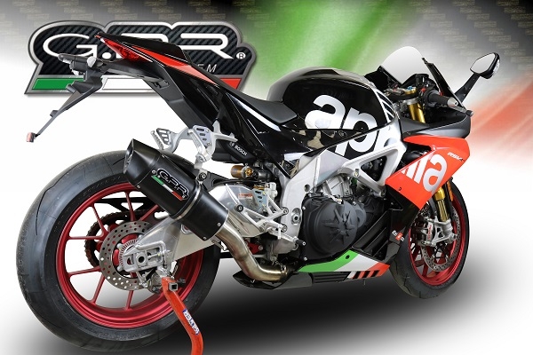 Escape compatível com Aprilia Rsv4 1100 Racing Factory 2019-2020, Furore Nero, Sistema racing Silencioso com tubo de ligação 