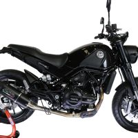 Escape compatível com Benelli Leoncino 500 Trail 2017-2024, Furore Evo4 Nero, Escape homologado semi-completo com db killer removível e com catalisador 