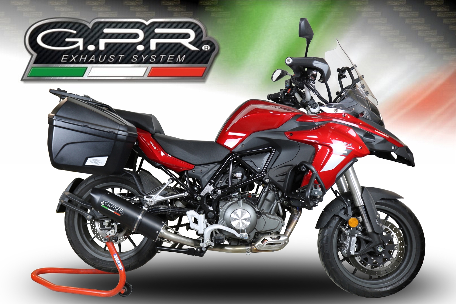 Escape compatível com Benelli Trk 502 2021-2024, Furore Evo4 Nero, Escape legal, aprovado, com db killer removível, tubo de conexão e conversor catalítico 