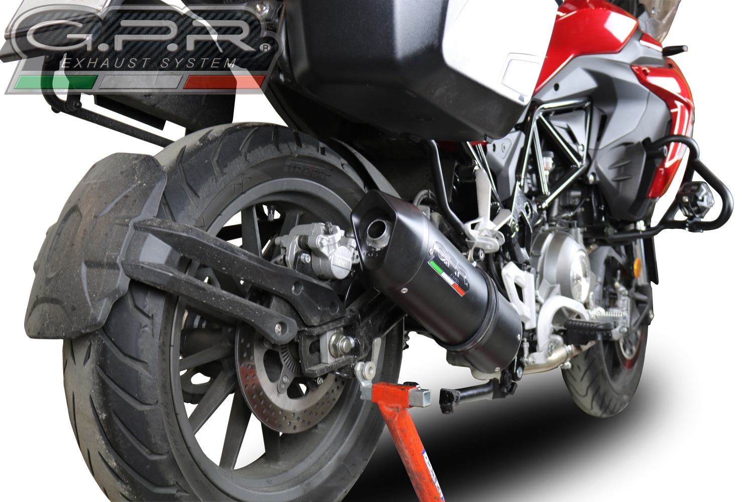 Escape compatível com Benelli Trk 502 2021-2024, Furore Evo4 Nero, Escape legal, aprovado, com db killer removível, tubo de conexão e conversor catalítico 