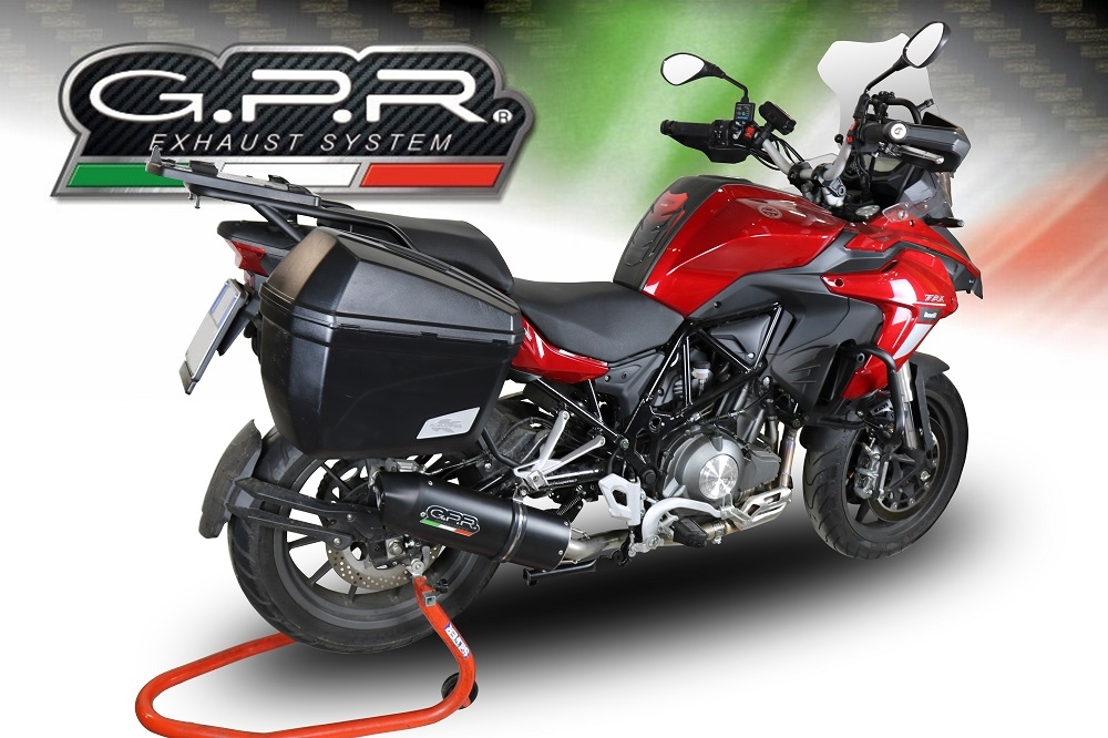 Escape compatível com Benelli Trk 502 2021-2024, Furore Evo4 Nero, Escape legal, aprovado, com db killer removível, tubo de conexão e conversor catalítico 