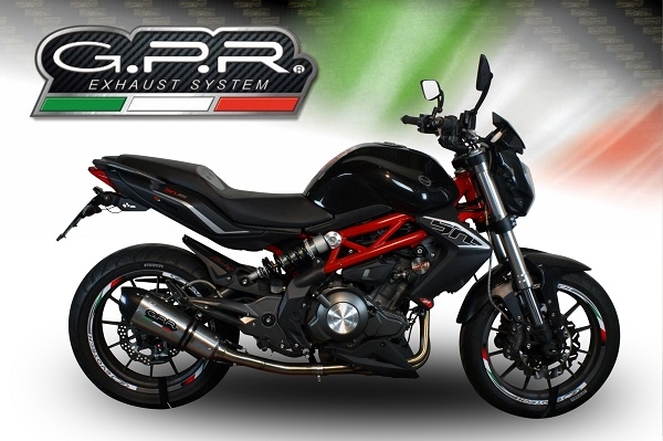 Escape compatível com Benelli Bn 302 S 2017-2024, GP Evo4 Titanium, Escape legal, homologado, silenciador com db killer removível e tubo de ligação específico 