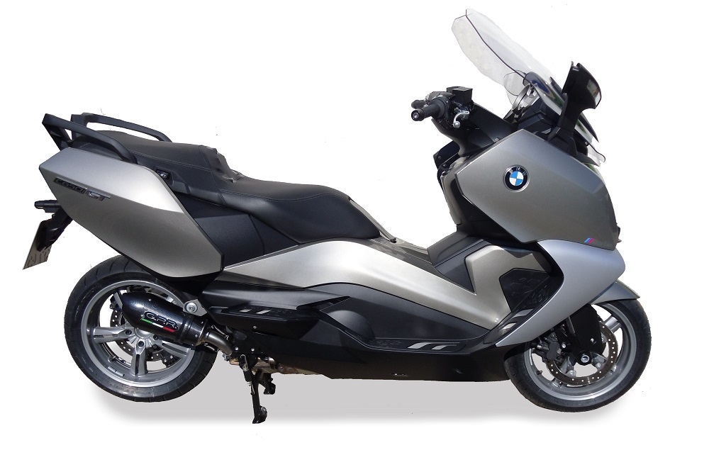 Escape compatível com Bmw C 650 Gt 2012-2015, Gpe Ann. Poppy, Escape legal, homologado, silenciador com db killer removível e tubo de ligação específico 