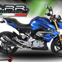 Escape compatível com Bmw G 310 R 2022-2024, GP Evo4 Poppy, Sistema homologado com catalisador linha completa, silencioso mais coletor 