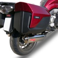 Escape compatível com Bmw K 1600 Gtl 2012-2016, Trioval, Par de silenciosos de escape homologadas, com db killer removível e tubos de ligação específicos 