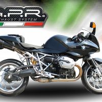 Escape compatível com Bmw R 1200 S 2006-2008, Furore Poppy, Par de silenciosos de escape homologadas, com db killer removível e tubos de ligação específicos 