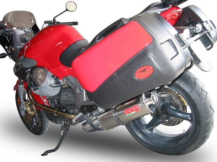 Escape compatível com Moto Guzzi Breva 1200 2007-2012, Trioval, Escape legal, homologado, silenciador com db killer removível e tubo de ligação específico 