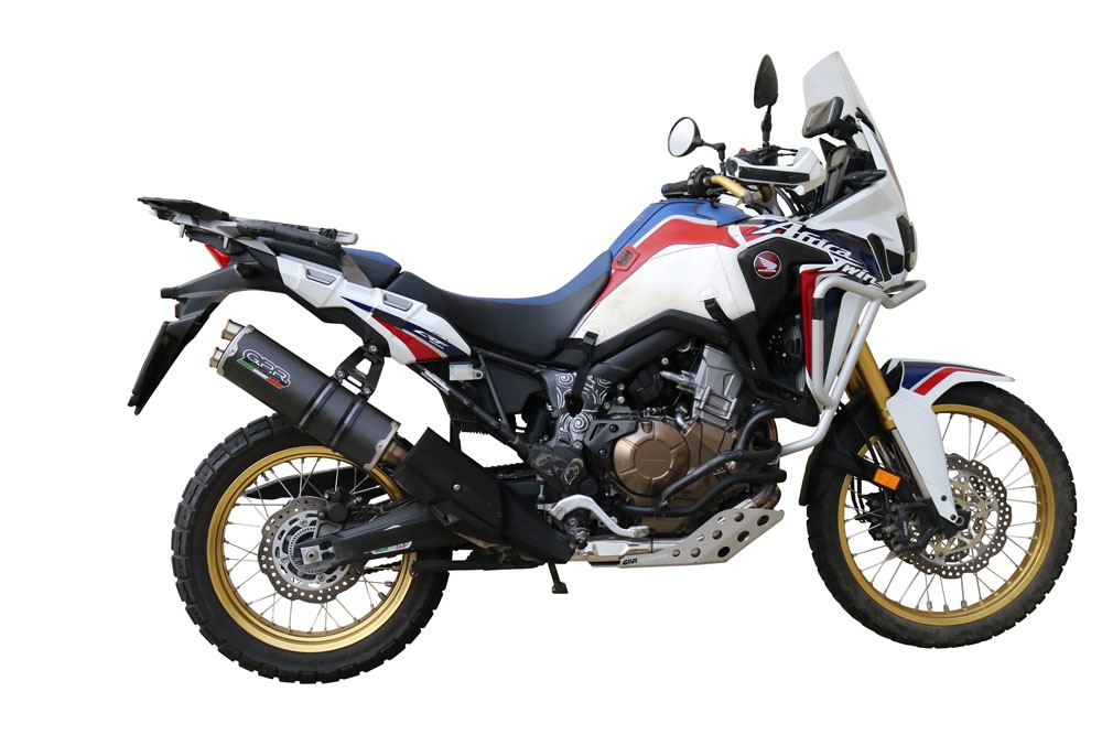 Escape compatível com Honda Crf 1000 L Africa Twin 2015-2017, Dual Poppy, Escape legal, homologado, silenciador com db killer removível e tubo de ligação específico 