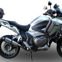 Escape compatível com Honda VFR1200X Crosstourer 2017-2020, Furore Evo4 Nero, Escape legal, homologado, silenciador com db killer removível e tubo de ligação específico 