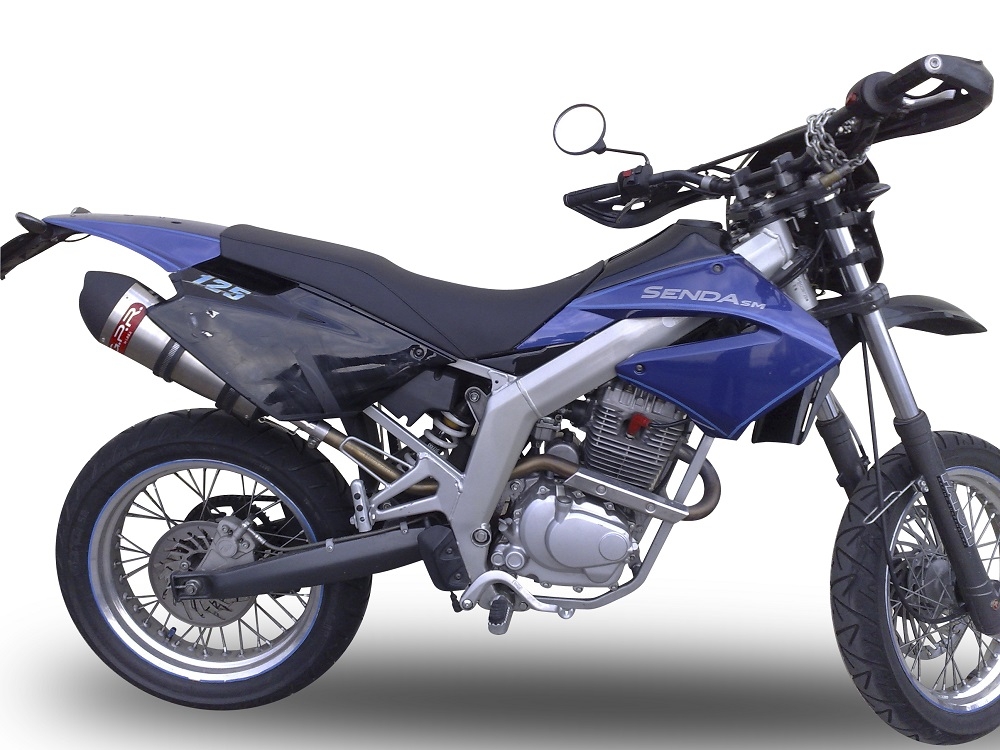 Escape compatível com Derbi Senda Drd 125 R -SM 2009-2013, Gpe Ann. titanium, Escape legal, homologado, silenciador com catalisador, db killer removível e tubo de ligação específico 