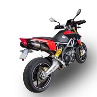 Escape compatível com Aprilia Dorsoduro 1200 2011-2016, GP Evo4 Titanium, Par de silenciosos de escape homologadas, com db killer removível e tubos de ligação específicos 