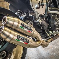 Escape compatível com Ducati Scrambler 800 2015-2016, Deeptone Inox, Par de terminais de exaustão aprovados, com db killer removível, catalisadores e tubo de conexão específico 