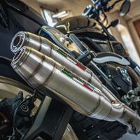 Escape compatível com Ducati Scrambler 800 2017-2020, Deeptone Inox, Par de terminais de exaustão aprovados, com db killer removível, catalisadores e tubo de conexão específico 