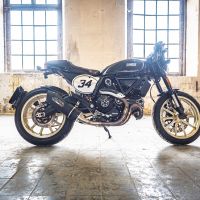 Escape compatível com Ducati Scrambler 800 2015-2016, Furore Poppy, Escape legal, homologado, silenciador com catalisador, db killer removível e tubo de ligação específico 