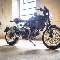 Escape compatível com Ducati Scrambler 800 2017-2020, GP Evo4 Poppy, Escape legal, homologado, silenciador com catalisador, db killer removível e tubo de ligação específico 