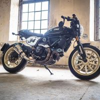 Escape compatível com Ducati Scrambler 800 2017-2020, GP Evo4 Titanium, Escape legal, homologado, silenciador com catalisador, db killer removível e tubo de ligação específico 