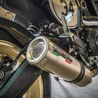 Escape compatível com Ducati Scrambler 800 2015-2016, M3 Titanium Natural, Escape legal, homologado, silenciador com catalisador, db killer removível e tubo de ligação específico 