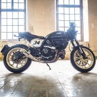 Escape compatível com Ducati Scrambler 800 2017-2020, Powercone Evo, Escape legal, homologado, silenciador com catalisador, db killer removível e tubo de ligação específico 