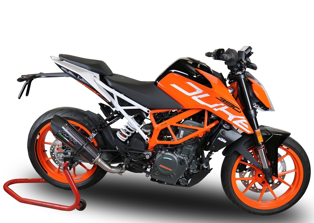 Escape compatível com Ktm Rc 390 2017-2020, GP Evo4 Poppy, Escape legal, homologado, silenciador com db killer removível e tubo de ligação específico 