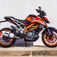 Escape compatível com Ktm Duke 125 2017-2020, Albus Evo4, Escape legal, homologado, silenciador com db killer removível e tubo de ligação específico 