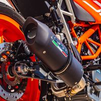 Escape compatível com Ktm Duke 390 2017-2020, Furore Evo4 Nero, Escape legal, homologado, silenciador com db killer removível e tubo de ligação específico 