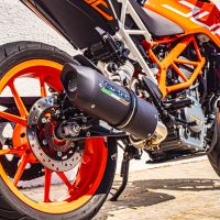 Escape compatível com Ktm Duke 390 2017-2020, Furore Evo4 Nero, Escape legal, homologado, silenciador com db killer removível e tubo de ligação específico 