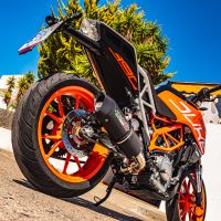 Escape compatível com Ktm Duke 390 2017-2020, Furore Evo4 Nero, Escape legal, homologado, silenciador com db killer removível e tubo de ligação específico 