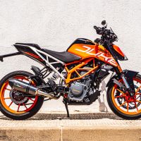 Escape compatível com Ktm Duke 250 2017-2020, GP Evo4 Poppy, Escape legal, homologado, silenciador com db killer removível e tubo de ligação específico 