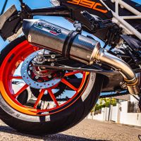 Escape compatível com Ktm Rc 390 2017-2020, GP Evo4 Poppy, Escape legal, homologado, silenciador com db killer removível e tubo de ligação específico 