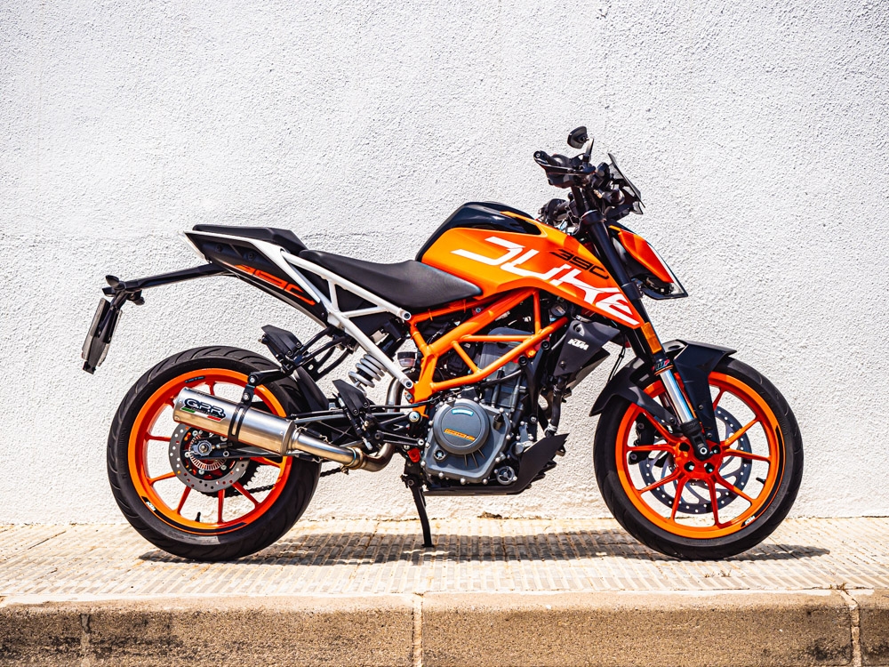 Escape compatível com Ktm Rc 125 2017-2020, M3 Inox , Sistema racing Silencioso com tubo de ligação 