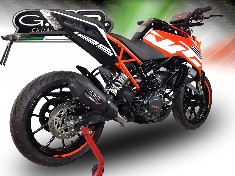 Escape compatível com Ktm Duke 390 2017-2020, GP Evo4 Black Titanium, Escape legal, homologado, silenciador com db killer removível e tubo de ligação específico 