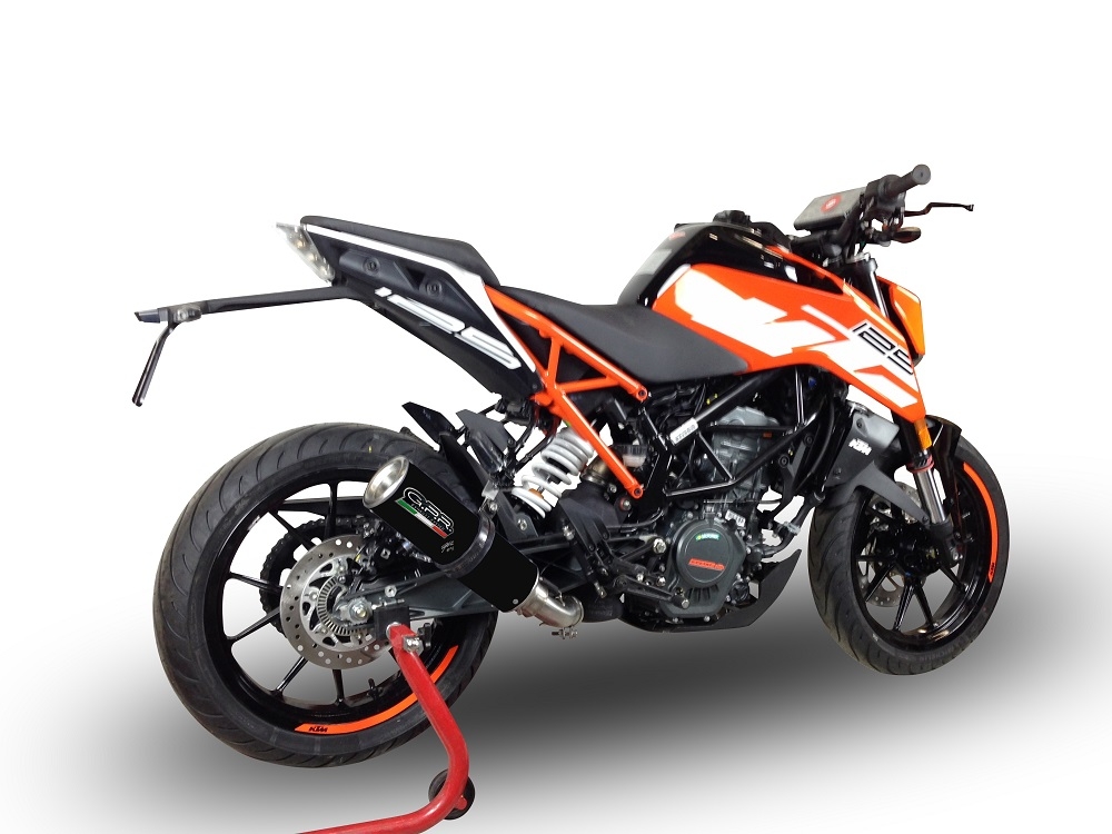 Escape compatível com Ktm Duke 390 2017-2020, M3 Black Titanium, Escape legal, homologado, silenciador com db killer removível e tubo de ligação específico 