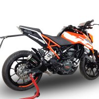 Escape compatível com Ktm Duke 390 2017-2020, M3 Black Titanium, Escape legal, homologado, silenciador com db killer removível e tubo de ligação específico 