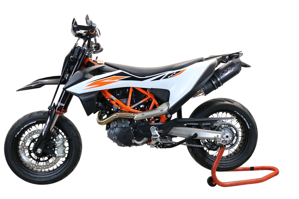 Escape compatível com Ktm Enduro 690 R 2019-2020, Furore Evo4 Nero, Escape legal, aprovado, com db killer removível, tubo de conexão e conversor catalítico 