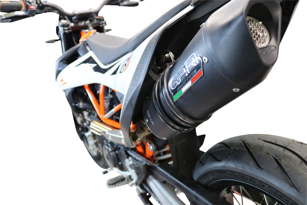 Escape compatível com Ktm Enduro 690 R 2019-2020, Furore Evo4 Nero, Escape legal, aprovado, com db killer removível, tubo de conexão e conversor catalítico 