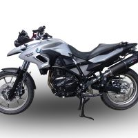 Escape compatível com Bmw F 700 Gs 2016-2018, Furore Evo4 Nero, Escape legal, homologado, silenciador com db killer removível e tubo de ligação específico 