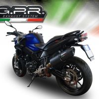 Escape compatível com Bmw F 800 R 2017-2019, Furore Evo4 Nero, Escape legal, homologado, silenciador com db killer removível e tubo de ligação específico 