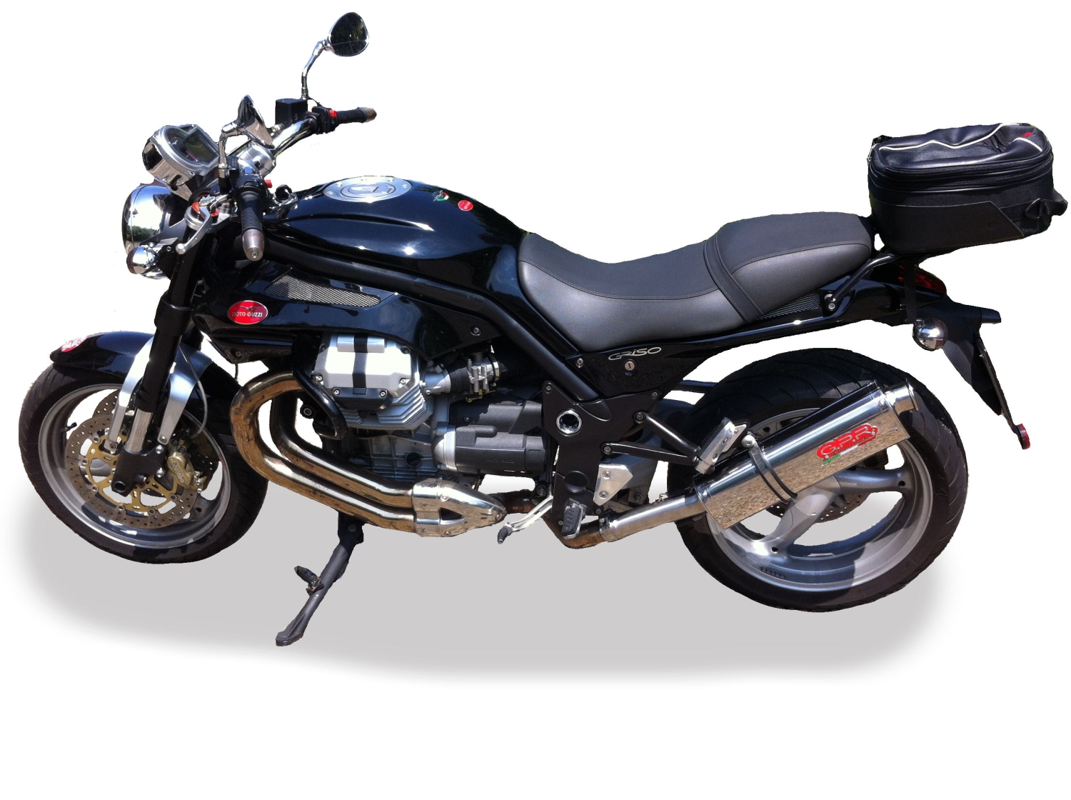 Escape compatível com Moto Guzzi Griso 1200 8V 2007-2016, Trioval, Escape legal, homologado, silenciador com db killer removível e tubo de ligação específico 