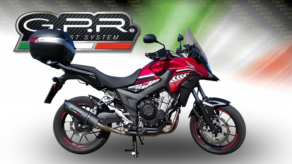 Escape compatível com Honda Cb 400 X 2019-2025, Furore Evo4 Nero, Escape legal, homologado, silenciador com db killer removível e tubo de ligação específico 