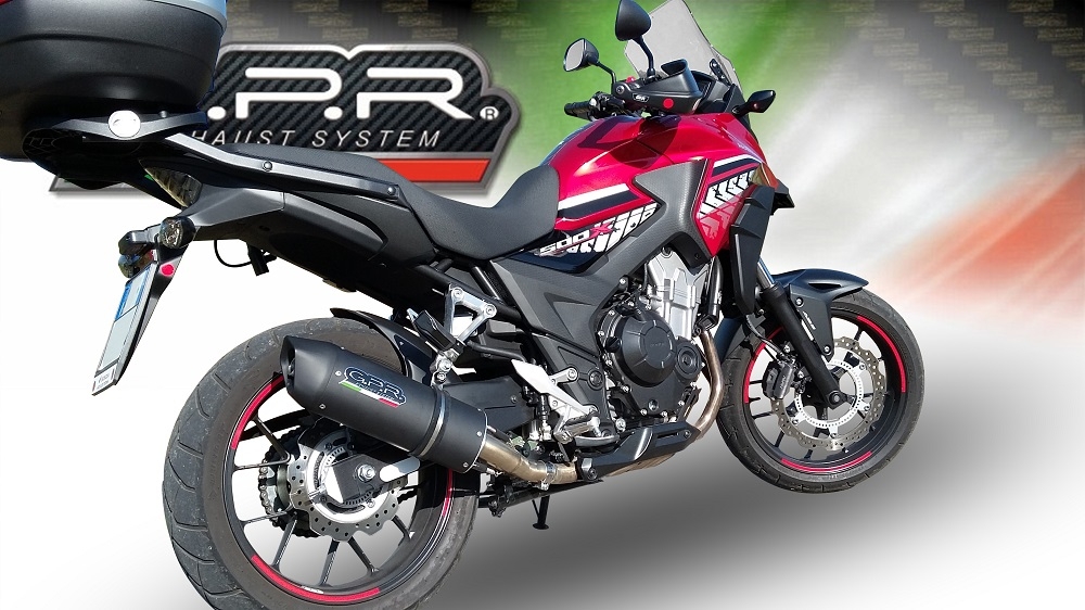 Escape compatível com Honda Cb 400 X 2019-2025, Furore Evo4 Nero, Escape legal, homologado, silenciador com db killer removível e tubo de ligação específico 