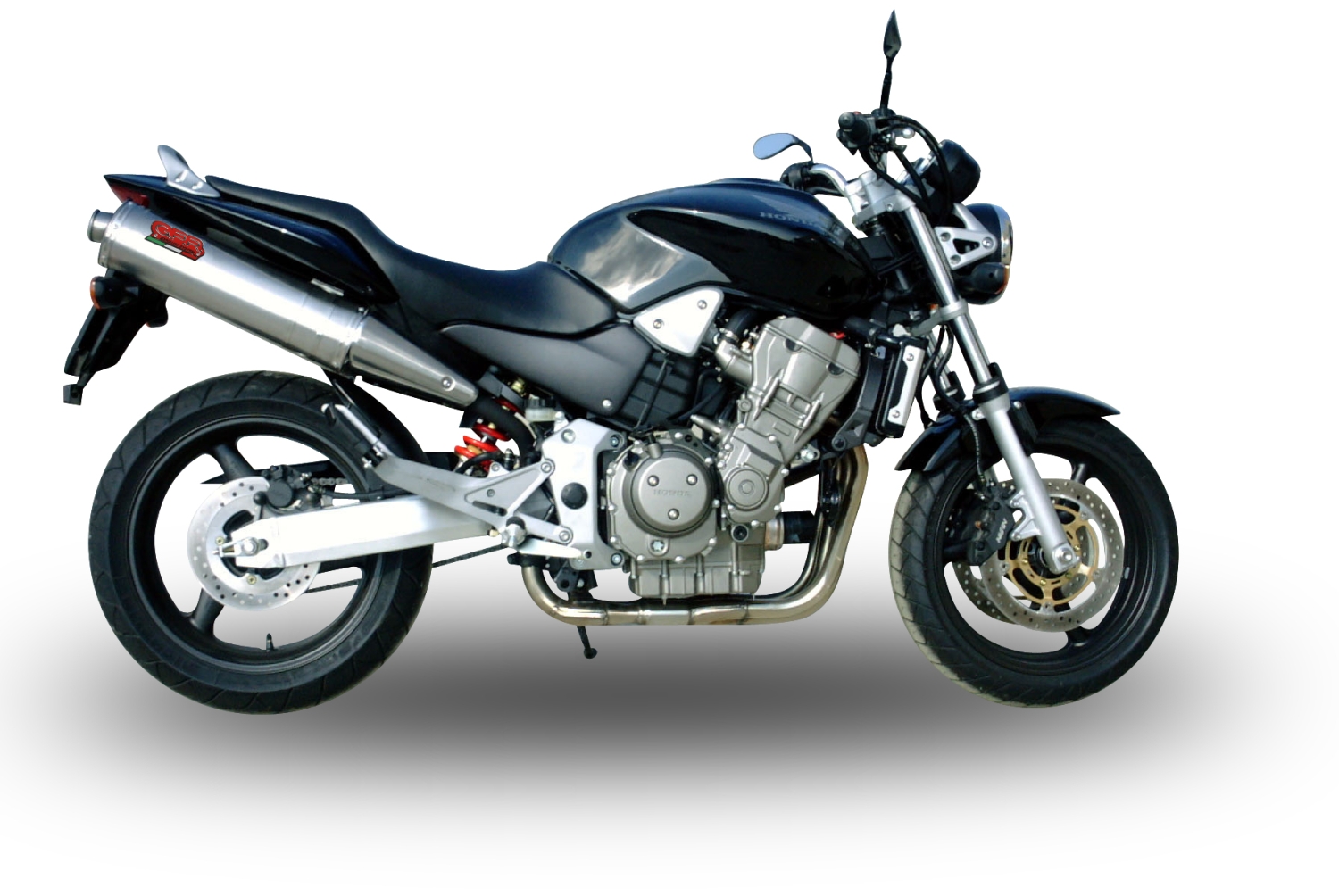 Escape compatível com Honda Hornet 900 - Cb 900 F 2002-2005, Trioval, Par de silenciosos de escape homologadas, com db killer removível e tubos de ligação específicos 